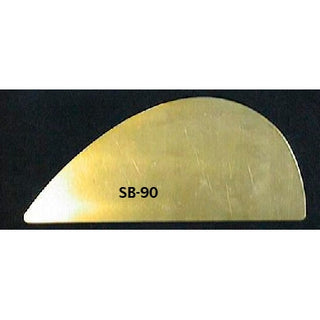 Trim Gin SB90 Voulkos brass potters rib by Peter Callas Tools, showing a close-up of the brass rib with textured surface for ceramic shaping.