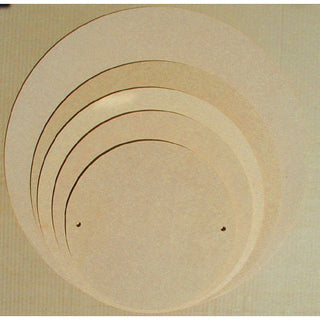 Medex Wood Fiber Pottery Bat by New England Hardboard Company, 14-inch diameter, 1/4-inch thickness, used as a pottery wheel accessory.