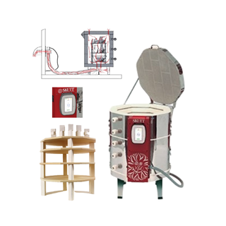 Skutt KMT822-3 Kiln Package with Touchscreen Controller, Furniture Kit & Vent