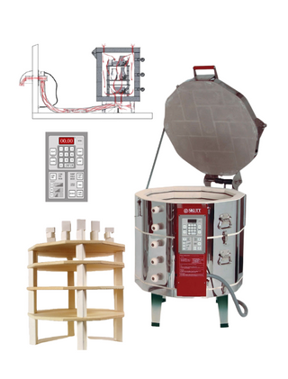 Skutt KMT1022-3 Kiln Package with Touchscreen Controller, Furniture Kit & Vent