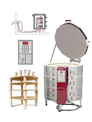 Skutt KMT1027-3 Kiln Package with Touchscreen Controller, Furniture Kit & Vent