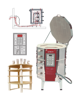 Skutt KMT822-3 Kiln Package with Touchscreen Controller, Furniture Kit & Vent