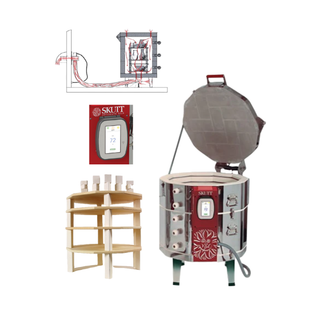 Skutt KMT1022-3 Kiln Package with Touchscreen Controller, Furniture Kit & Vent