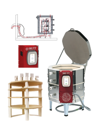 Skutt KMT818 Kiln Package with Touchscreen Controller, Furniture Kit & Vent
