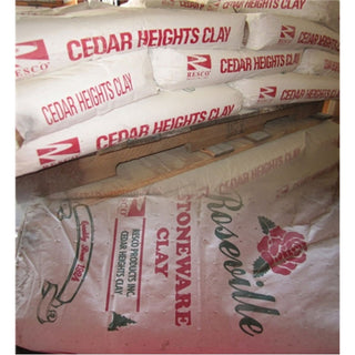 50 lbs of Sheffield Pottery Roseville Stoneware clay dry raw materials for pottery and ceramic projects.
