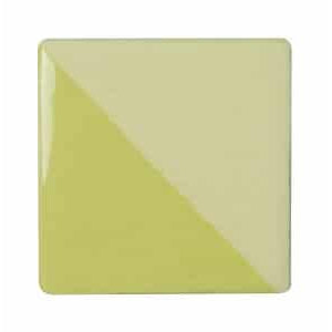 Speedball Arts Chartreuse underglaze for ceramics, shown in a pint container with smooth, vibrant green glaze on pottery clay.