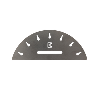 Large arc-shaped rigid metal potters rib by BuschKraft, showing the curved, durable metal surface used for shaping clay.