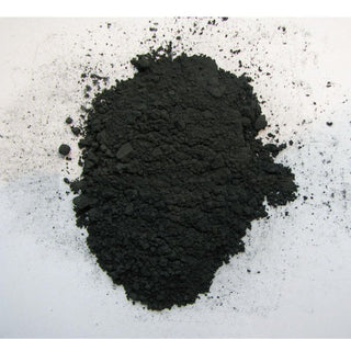 Cobalt Oxide raw material from Sheffield Pottery, showing a close-up of the dark blue powdered mineral.