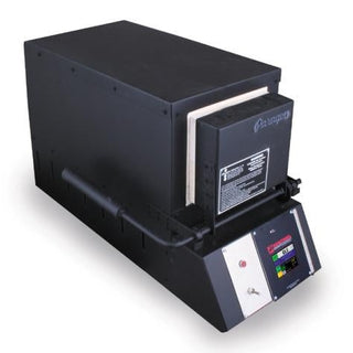 Paragon Kilns KM18 Double Barrel Heat Treating Furnace with digital controls and stainless steel exterior, designed for industrial heat treatment.