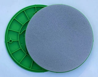 Chinese Clay Art CCA diamond grinding disc with bat, 180 grit, 12-inch round sanding and finishing tool for ceramics and crafts.