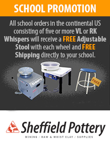 Shimpo Potters wheels free stools for schools promo